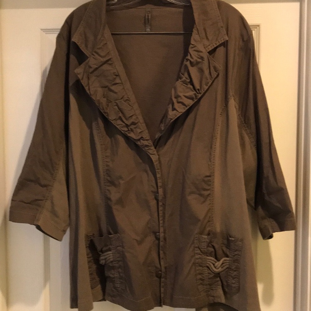 XCVI Green Short Sleeve Utility Jacket 3X